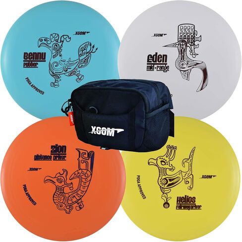 مجموعة X-Com Disc Golf للمبتدئين مع 4 أقراص وحقيبة سهلة الحمل in Saudi Arabia