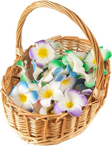 DuHouse 50Pcs 1.6" Foam Hawaiian Frangipani Artificial Plumeria Flowers Hat Hair Clips for Party Beach Vacation Home Wedding Decoration(Mix Colors) in Saudi Arabia