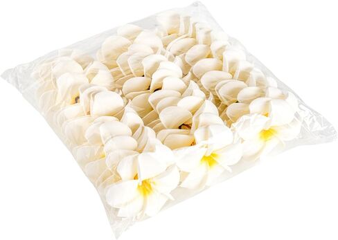 DuHouse 50Pcs 1.6" Foam Hawaiian Frangipani Artificial Plumeria Flowers Hat Hair Clips for Party Beach Vacation Home Wedding Decoration(Mix Colors) in Saudi Arabia