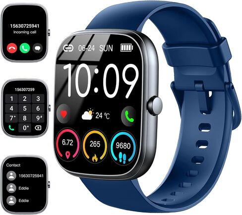 Smart Watch for Men Women (Answer/Make Call), 1.91"HD Smartwatch 2024 Fitness Activity Tracker, 110+ Sports IP68 Waterproof, Heart Rate/Sleep Monitor/Pedometer/Calories, Fitness Watch for Android iOS in Kuwait