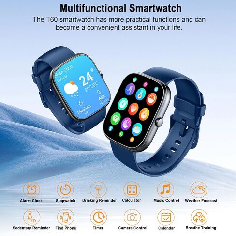 Smart Watch for Men Women (Answer/Make Call), 1.91"HD Smartwatch 2024 Fitness Activity Tracker, 110+ Sports IP68 Waterproof, Heart Rate/Sleep Monitor/Pedometer/Calories, Fitness Watch for Android iOS in Kuwait