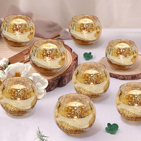 12 قطعة حوامل شموع نذرية ذهبية متنوعة حامل شموع زجاجي زئبقي ذهبي تحف الزفاف للطاولات لوازم حفلات الزفاف in Kuwait