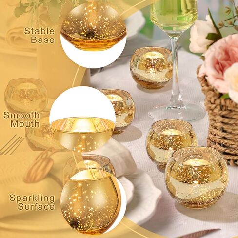 12 قطعة حوامل شموع نذرية ذهبية متنوعة حامل شموع زجاجي زئبقي ذهبي تحف الزفاف للطاولات لوازم حفلات الزفاف in Kuwait