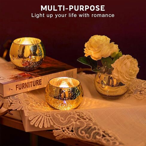 12 قطعة حوامل شموع نذرية ذهبية متنوعة حامل شموع زجاجي زئبقي ذهبي تحف الزفاف للطاولات لوازم حفلات الزفاف in Kuwait
