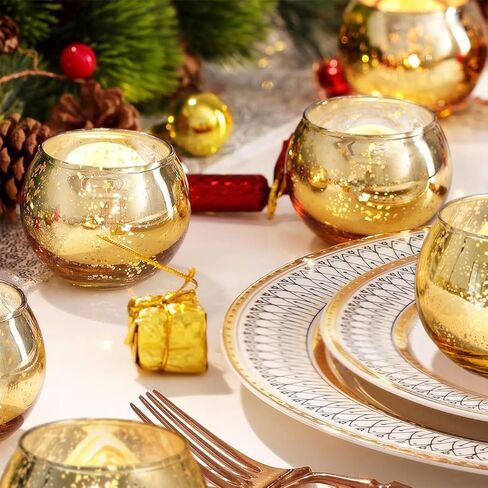 12 قطعة حوامل شموع نذرية ذهبية متنوعة حامل شموع زجاجي زئبقي ذهبي تحف الزفاف للطاولات لوازم حفلات الزفاف in Kuwait