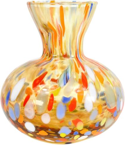 مزهرية زهور صغيرة من زجاج مورانو، 4 بوصات، كهرمان، مزهرية زهور لطيفة مزخرفة لديكور المنزل الحديث، غرفة المعيشة، قطع مركزية لحفلات الزفاف، مطبخ غرفة النوم، صنع في إيطاليا in Kuwait