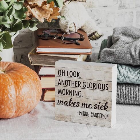 Rustic Halloween Wooden Box Sign Fall Cute Sign Farmhouse Decorative Wood Box Sign Block Plaque for Wall Desk Home Bathroom Decoration 5 x 5 Inches in Saudi Arabia