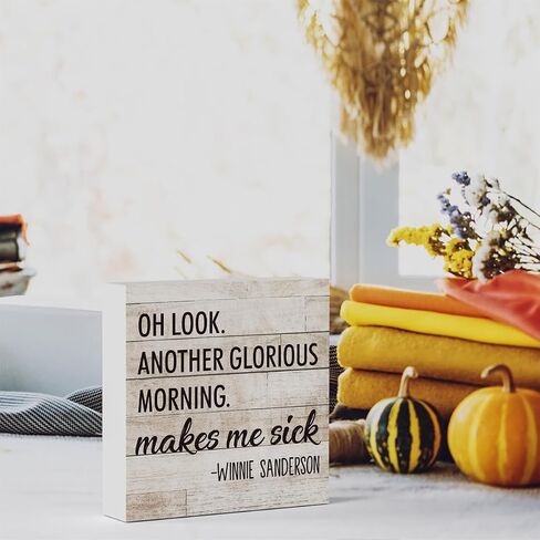 Rustic Halloween Wooden Box Sign Fall Cute Sign Farmhouse Decorative Wood Box Sign Block Plaque for Wall Desk Home Bathroom Decoration 5 x 5 Inches in Saudi Arabia