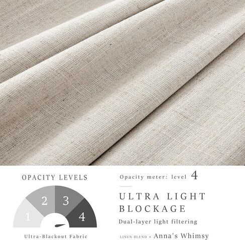 Blackout Linen Curtains/Drapes for Bedroom 100% Blackout Curtains 108 inches long, Pinch Pleated Thermal Insulated Darkening Light-Blocking Wide Window Curtains for Living Room 2 Panels Set 52"Wx108L in Saudi Arabia