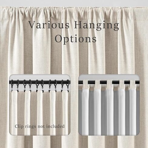 Blackout Linen Curtains/Drapes for Bedroom 100% Blackout Curtains 108 inches long, Pinch Pleated Thermal Insulated Darkening Light-Blocking Wide Window Curtains for Living Room 2 Panels Set 52"Wx108L in Saudi Arabia