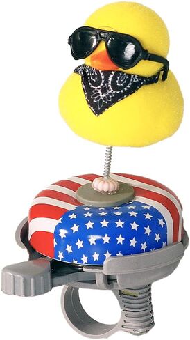 Bobbleheads Yellow Duck Bike Bell Spring Loaded Yellow Duck Bicycle Bell Bike Bells for Kids Bike Accessories a bicycle bell with 3 little yellow ducks in Saudi Arabia
