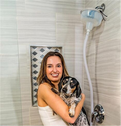 5-MinutePetBath Quick and Gentle Dog Shower Attachment for Shower Head, Portable Pet Wash Station, Dog Washing Kit, Pet Shower Attachment, Dog Shower Head, Shower Hose Attachment, Dog Washing - Blue in Saudi Arabia