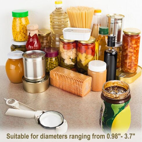 فتاحة زجاجات بيرة مغناطيسية متعددة الوظائف قابلة للسحب بدون غطاء قابلة للتعديل، فتاحة زجاجات مرطبان لكبار السن (أبيض) in Kuwait