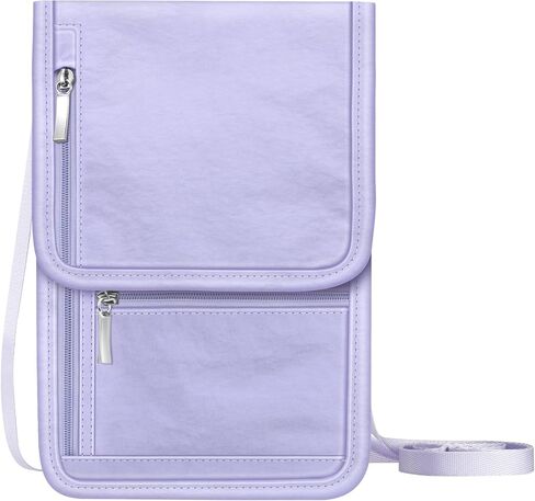 Fintie Travel Neck Pouch Passport Holder, Holds 5 Passports, RFID Blocking Adjustable Neck Strap Neck Wallet for Women Men, Multi-Pockets Skin-Friendly Travel Wallet, Iris Purple in Saudi Arabia