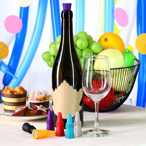 Wine Bottle Stopper Silicone Wine Bottle Sealer Silicone Beverage Bottle Plug Wine and Beverage Bottle Stopper Rubber Wine Saver for Bar, Kitchen, Holiday Party, Wedding (Multicolor,35 Pieces) in Saudi Arabia