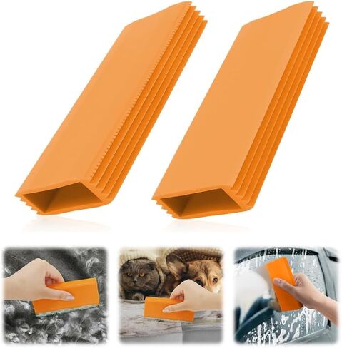 Pro Pet Hair Remover, 2PC Reusable Easy Grip Pet Hair Removal Tool for Car, Hair Carpet Scraper, Animal Fur Remover, Fur Scraper for Carpet, Home Surfaces, Light & Compact Dog Fur Remover Tool in Saudi Arabia