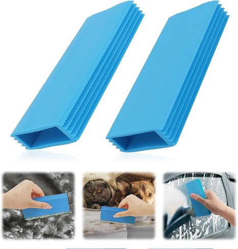 Pro Pet Hair Remover, 2PC Reusable Easy Grip Pet Hair Removal Tool for Car, Hair Carpet Scraper, Animal Fur Remover, Fur Scraper for Carpet, Home Surfaces, Light & Compact Dog Fur Remover Tool in Saudi Arabia