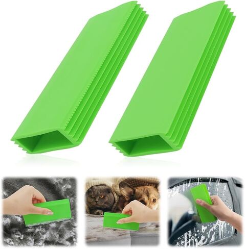 Pro Pet Hair Remover, 2PC Reusable Easy Grip Pet Hair Removal Tool for Car, Hair Carpet Scraper, Animal Fur Remover, Fur Scraper for Carpet, Home Surfaces, Light & Compact Dog Fur Remover Tool in Saudi Arabia