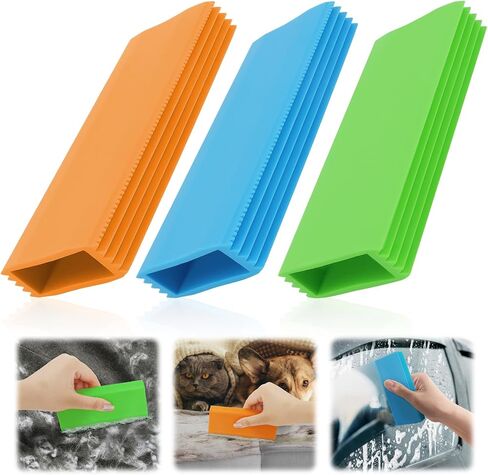 Pro Pet Hair Remover, 2PC Reusable Easy Grip Pet Hair Removal Tool for Car, Hair Carpet Scraper, Animal Fur Remover, Fur Scraper for Carpet, Home Surfaces, Light & Compact Dog Fur Remover Tool in Saudi Arabia