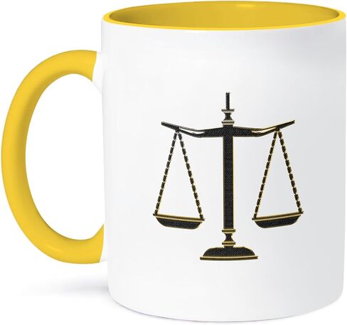 3dRose Elegant Black-Gold Scales Of Justice Two Tone Mug, 11 oz in Saudi Arabia