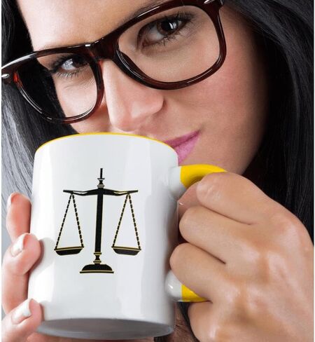 3dRose Elegant Black-Gold Scales Of Justice Two Tone Mug, 11 oz in Saudi Arabia