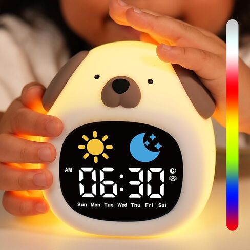 Vivilumens Alarm Clock for Kids Toddlers, Cute Touch Night Light with 6 White Noise Sound Machine, Ok to Wake Clock for Kids with Child Lock, Sleep Training Clock for Kids Learning to Tell Time in Saudi Arabia