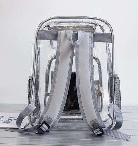 Clear Backpack, Heavy Duty PVC See Through Transparent Bag Boys Girls Bookbags for Travel School College Work in Saudi Arabia