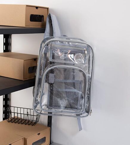 Clear Backpack, Heavy Duty PVC See Through Transparent Bag Boys Girls Bookbags for Travel School College Work in Saudi Arabia
