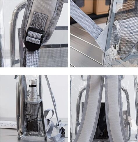 Clear Backpack, Heavy Duty PVC See Through Transparent Bag Boys Girls Bookbags for Travel School College Work in Saudi Arabia
