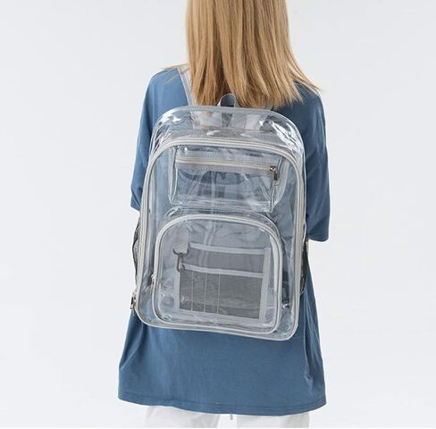 Clear Backpack, Heavy Duty PVC See Through Transparent Bag Boys Girls Bookbags for Travel School College Work in Saudi Arabia