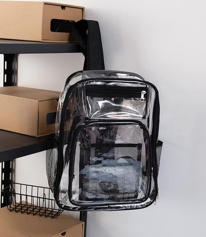 Clear Backpack, Heavy Duty PVC See Through Transparent Bag Boys Girls Bookbags for Travel School College Work in Saudi Arabia