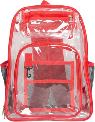 Clear Backpack, Heavy Duty PVC See Through Transparent Bag Boys Girls Bookbags for Travel School College Work in Saudi Arabia