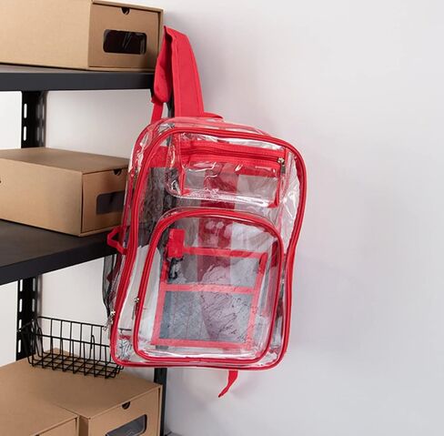Clear Backpack, Heavy Duty PVC See Through Transparent Bag Boys Girls Bookbags for Travel School College Work in Saudi Arabia