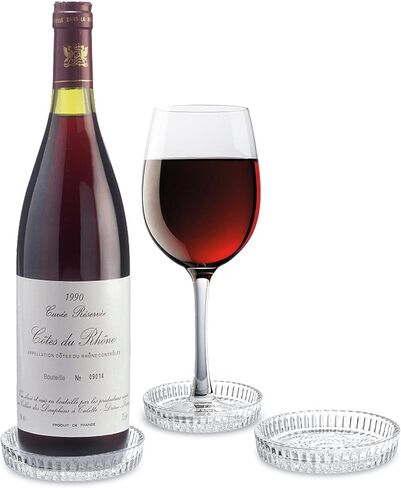 Kingrol 8 عبوات من الأكواب الزجاجية العتيقة، بساط حماية لسطح الطاولة، مجموعة قواعد أكواب مستديرة للأكواب والكوب وزجاجة النبيذ - ديكور طاولة الطعام في بار القهوة in Kuwait