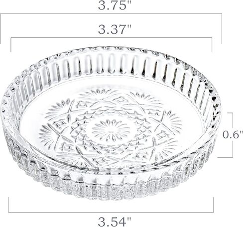 Kingrol 8 عبوات من الأكواب الزجاجية العتيقة، بساط حماية لسطح الطاولة، مجموعة قواعد أكواب مستديرة للأكواب والكوب وزجاجة النبيذ - ديكور طاولة الطعام في بار القهوة in Kuwait