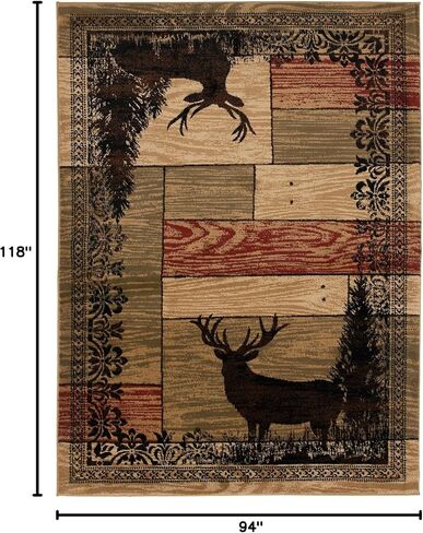 Mayberry Rugs Woodgrain Elk Area Rug, 2'3"x3'3", Multi in Kuwait