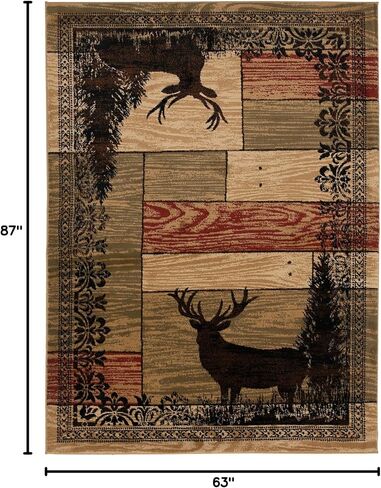 Mayberry Rugs Woodgrain Elk Area Rug, 2'3"x3'3", Multi in Kuwait