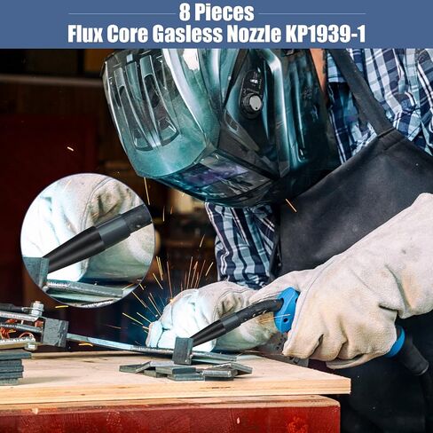 Liliful 8 Pcs Flux Core Gasless Nozzle compatible with MIG Welder KP1939-1 Accessories Parts Nozzle for Welders Electric Machine Wire Handler Welding in Saudi Arabia