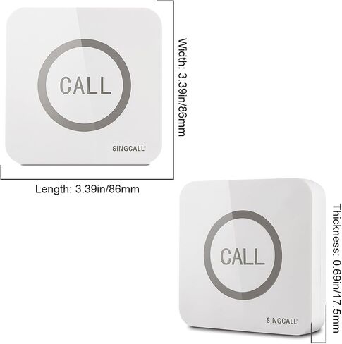 SINGCALL Restaurant Pager System, Pagers for Restaurants, 8 Waterproof Pagers + 1 Number Display Receiver, Integrating up to 31 Ringtones, 2-Language Broadcast in Saudi Arabia