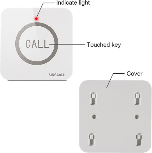 SINGCALL Restaurant Pager System, Pagers for Restaurants, 8 Waterproof Pagers + 1 Number Display Receiver, Integrating up to 31 Ringtones, 2-Language Broadcast in Saudi Arabia
