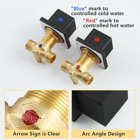 Wall Mount Bathroom Faucet Waterfall Bathroom Sink Faucet with 2 Handles, Widespread 3 Holes Wall Mounted Faucet for Vanity Vessel, Matte Black in Kuwait