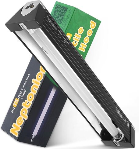 T5 HO UVB Reptile Light Hood, 4W Reptile Terrarium Hood with UVB 10.0 Fluorescent Lamp Tube, Suitable for Desert Reptiles(4W,7 Inches) in Saudi Arabia