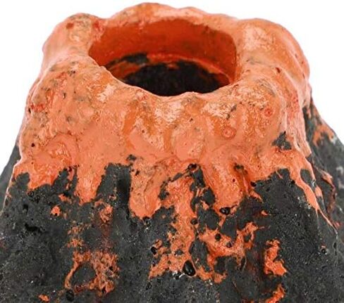 Aquarium Ornament Volcano Fish Tank Bubble Stone Decoration Bubbler Large Decor Landscaping (Small with Bubbler) in Saudi Arabia