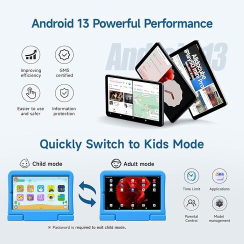 ALLDOCUBE KIZPAD PRO Android 13 Tablet 8.4", 12GB（4+8+64GB 512GB Expandable with Widevine L1 8 Core CPU, 1200×1920FHD Kids Tablet with Parental Control, Pen, AR Animal Card, 4G LTE, 4000mAh, 5MP /5MP in Saudi Arabia
