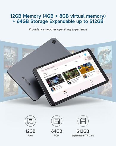 ALLDOCUBE KIZPAD PRO Android 13 Tablet 8.4", 12GB（4+8+64GB 512GB Expandable with Widevine L1 8 Core CPU, 1200×1920FHD Kids Tablet with Parental Control, Pen, AR Animal Card, 4G LTE, 4000mAh, 5MP /5MP in Saudi Arabia