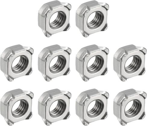 Square Nuts (M10 x 1.5mm) 20Pcs, Carbon Steel Welding Nut - for Agricultural Machinery, Pipe Furniture in Saudi Arabia