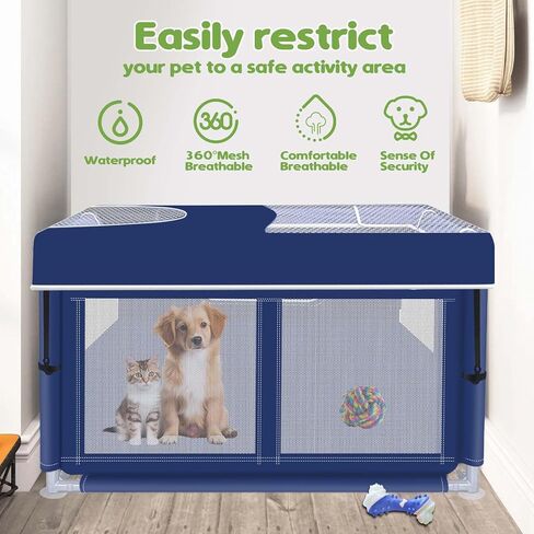 Foldable Portable Soft Dog Playpen with Gate, Dog Fence Puppy Playpen for Indoor & Outdoor in Saudi Arabia