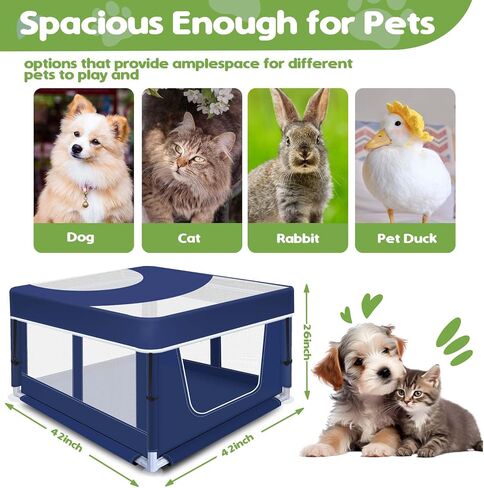 Foldable Portable Soft Dog Playpen with Gate, Dog Fence Puppy Playpen for Indoor & Outdoor in Saudi Arabia