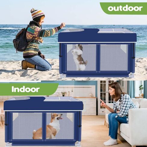 Foldable Portable Soft Dog Playpen with Gate, Dog Fence Puppy Playpen for Indoor & Outdoor in Saudi Arabia