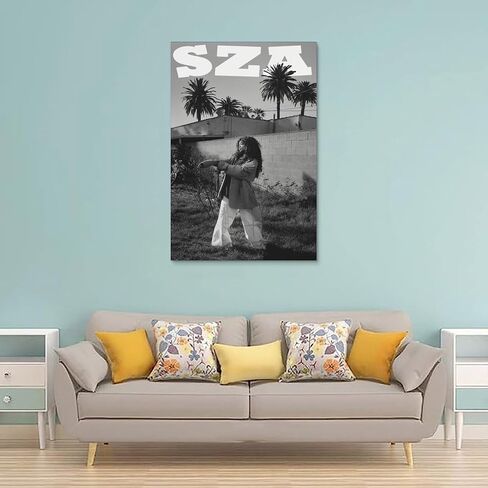 ملصق SkVLf Sza ملصق عتيق باللونين الأبيض والأسود لوحة زخرفية من القماش وملصقات جدارية وصورة فنية مطبوعة على ملصقات ديكور غرفة النوم العائلية الحديثة 12 × 18 بوصة (30 × 45 سم) in Kuwait